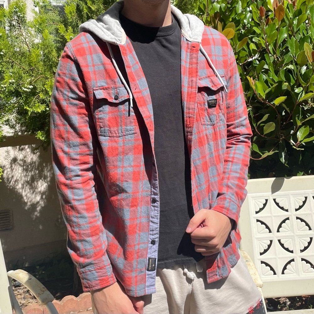 Quicksilver hooded flannel
